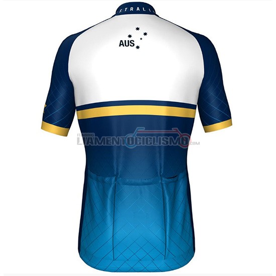Abbigliamento Ciclismo Australia Manica Corta 2018 Bianco e Blu